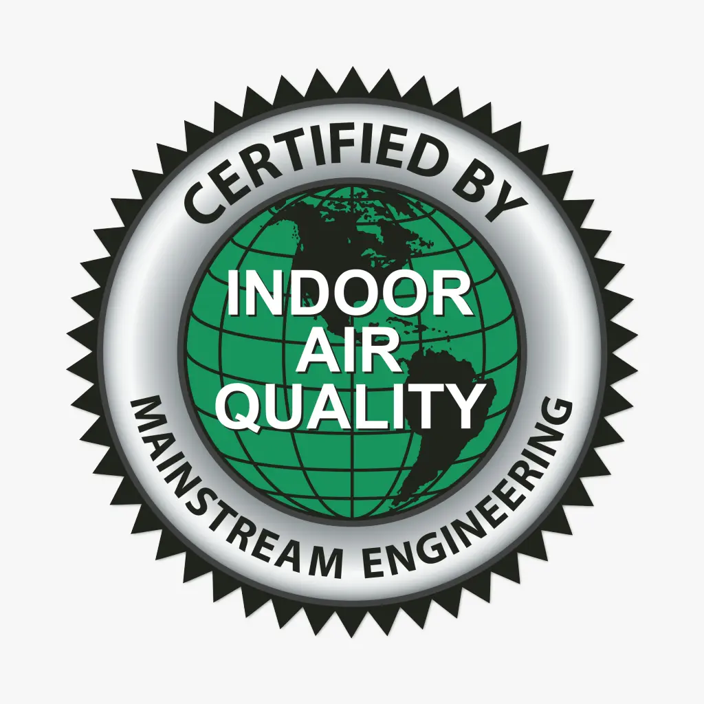 A certified by indoor air quality seal.